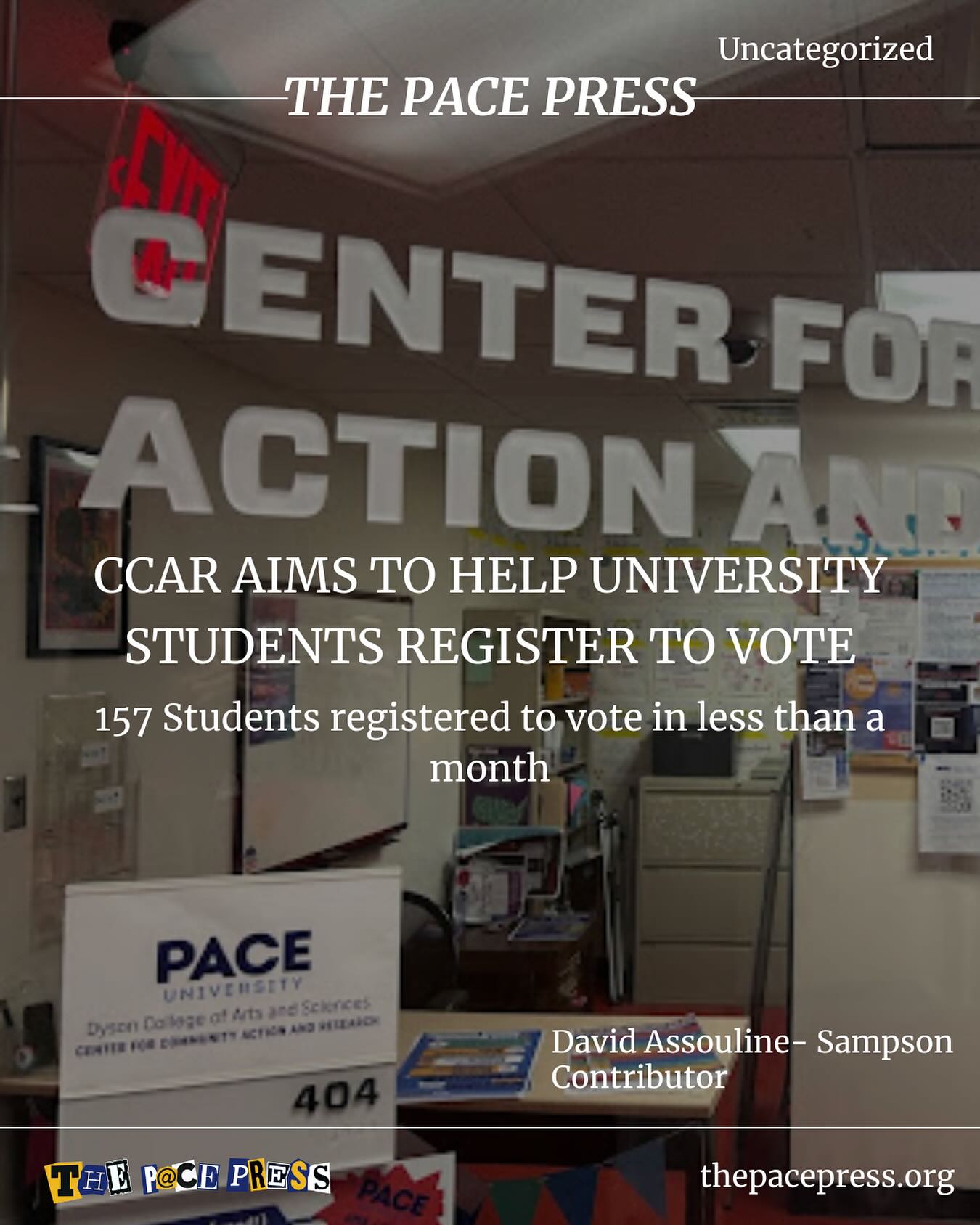 Less than a month left before the next NYC mayor is elected, check in with @ccarnyc to make sure you’re registered to vote if you haven’t yet!
#nyc #mayor #paceuniversity
written by: @your_downtown_man
image source: David Assouline-Sampson